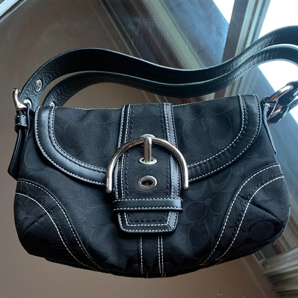 Coach Black Shoulder Bag with Silver Accents - Picture 9 of 9